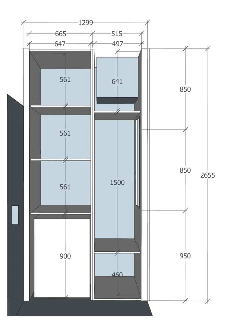 Iebūvējamais skapis ar magnētu