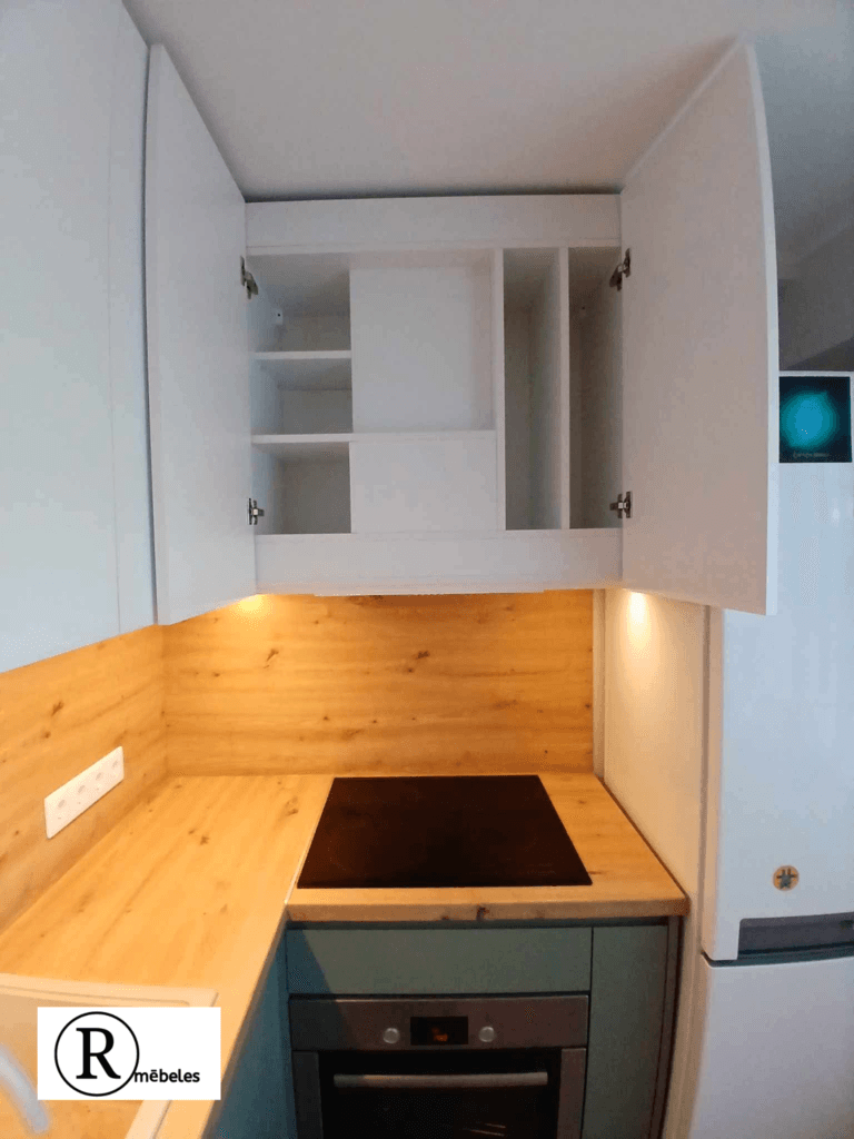 L tipa virtuves skapīši